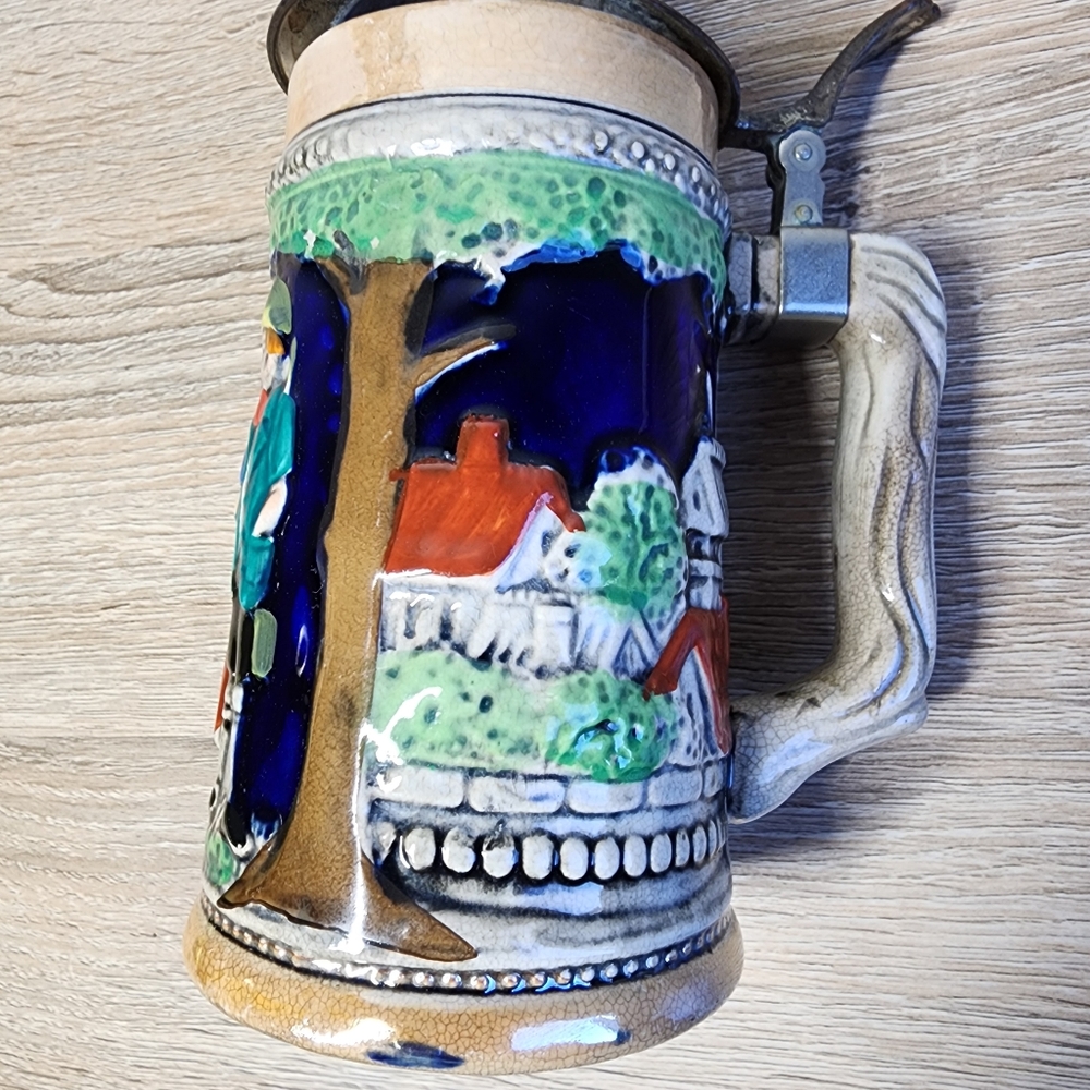 VINTAGE 3 Pc German Steins and Plate Lot - Picture 6 of 16